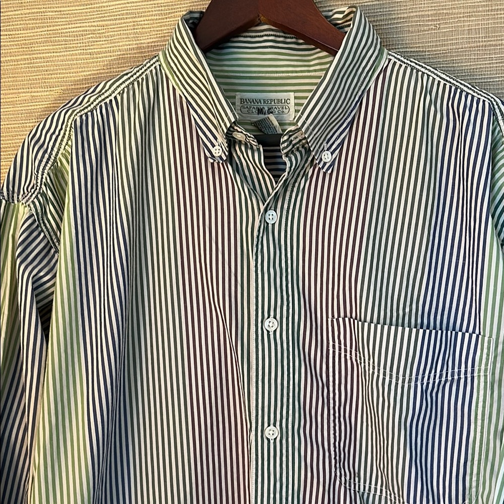 Vintage Banana Republic Crazy Stripe Button Down Shirt